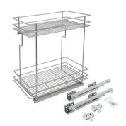 Бутылочница 300мм на скрытых направляющих с доводчиком, бондированный хром