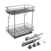 Бутылочница 300мм на скрытых направляющих с доводчиком, вулканический серый