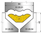 51.05.04 Ножи профильные боковая сторона плинтуса L=40 мм.