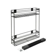 Бутылочница 150мм с боковым креплением и доводчиком, черный