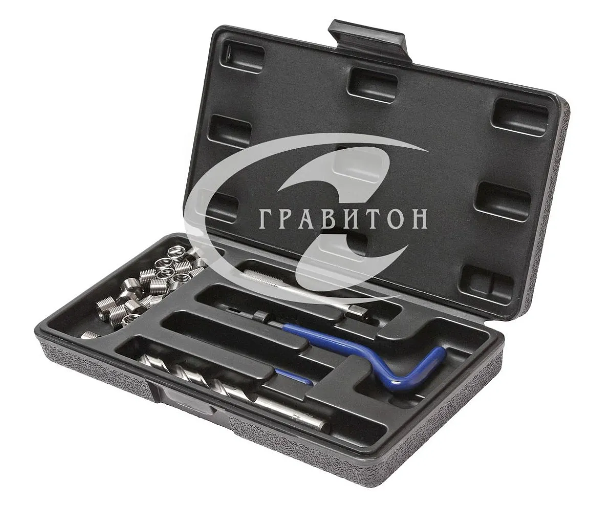 Набор для восстановления резьбы (вставки M10x1.25, длина 13.5мм, 10шт) 14 предметов JTC /1