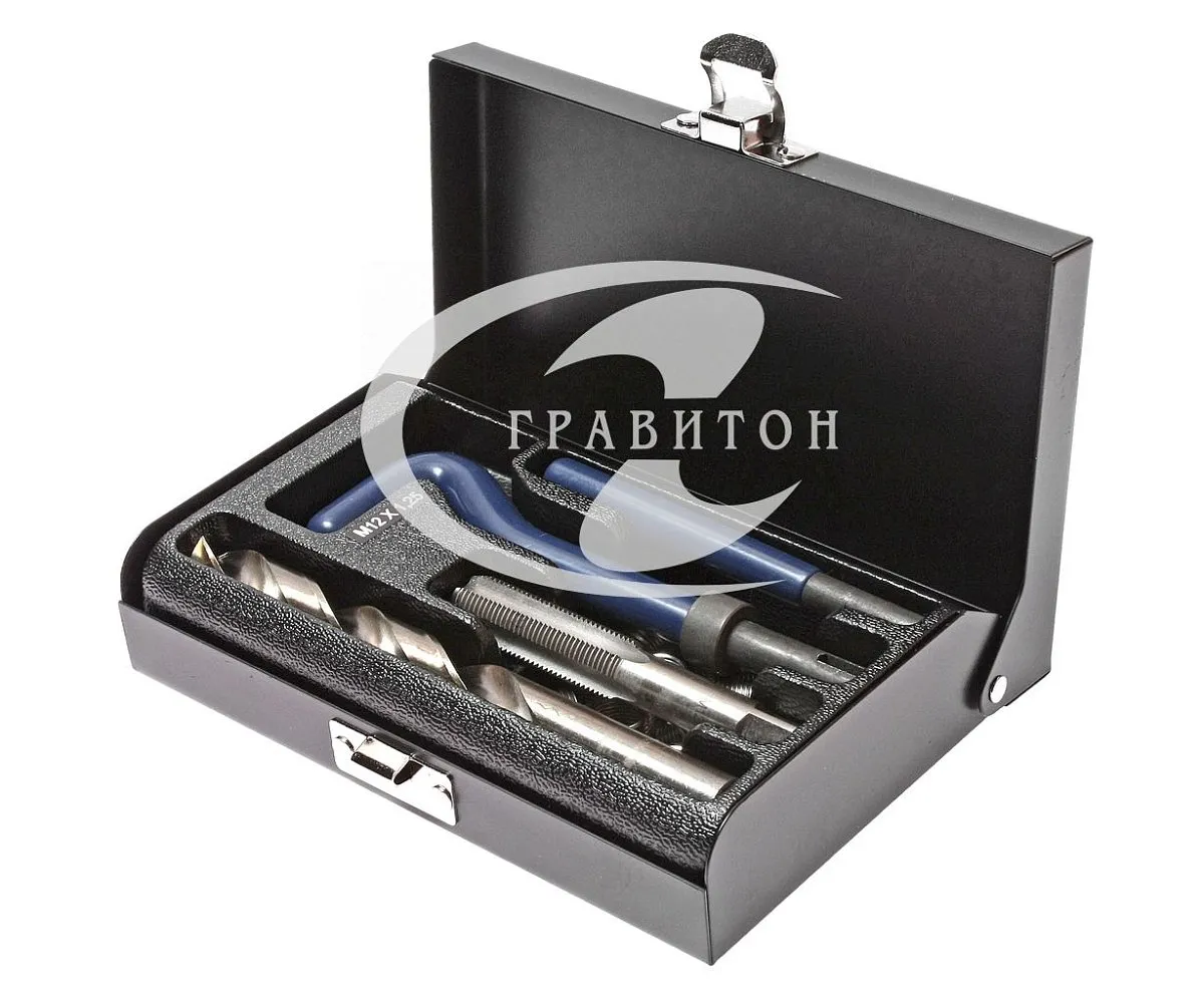 Набор для восстановления резьбы (вставки M12x1.25, длина 16.3мм, 10шт) 14 предметов JTC /1