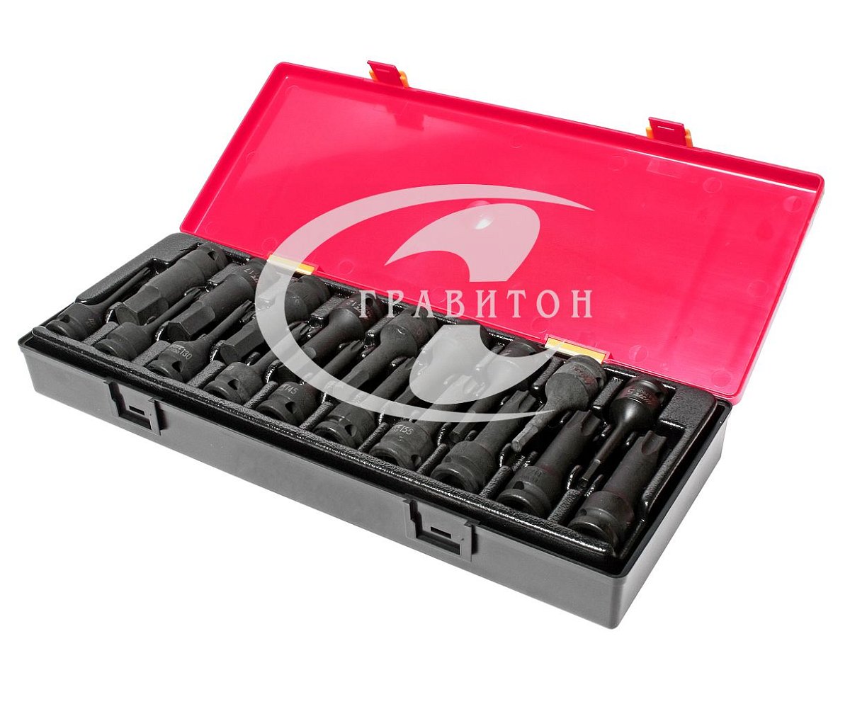 Набор головок ударных TORX, HEX 1/2" (в кейсе) 19шт JTC /1